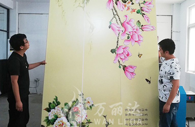 Bamboo fiber background wall panel printing